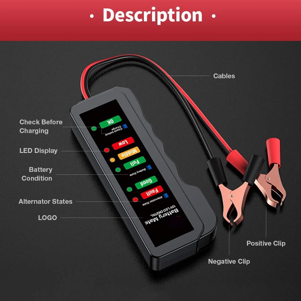 12V car battery tester