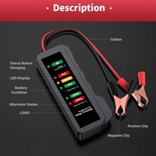 12V car battery tester